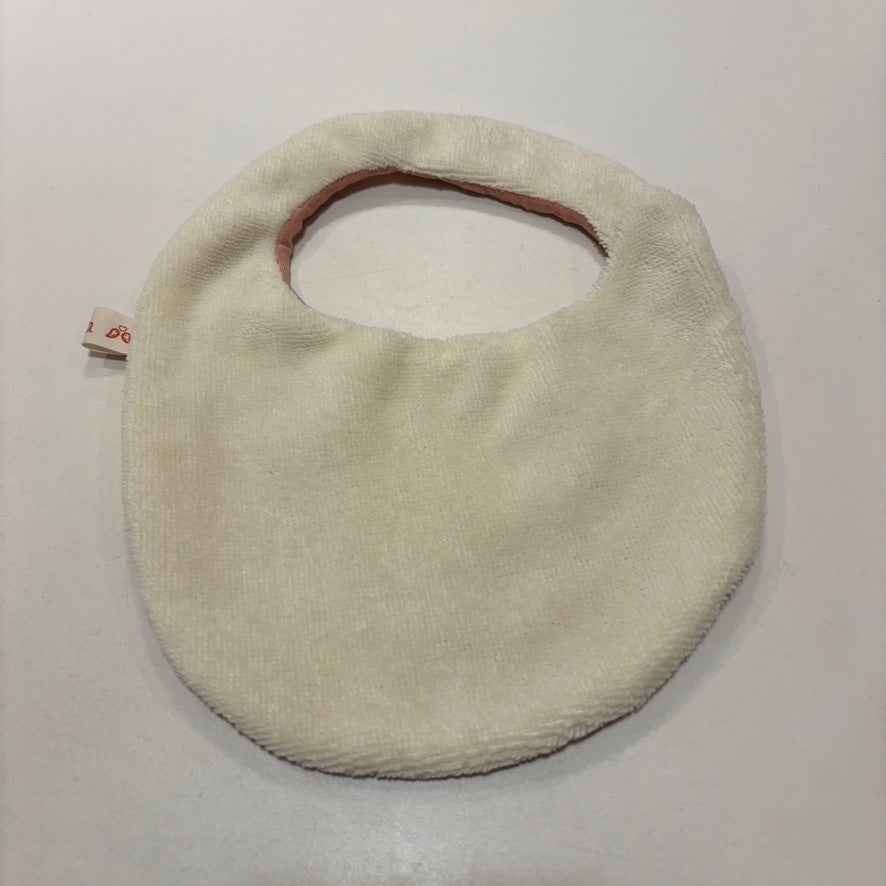 Bavoir Blanc - Rose Paillettes