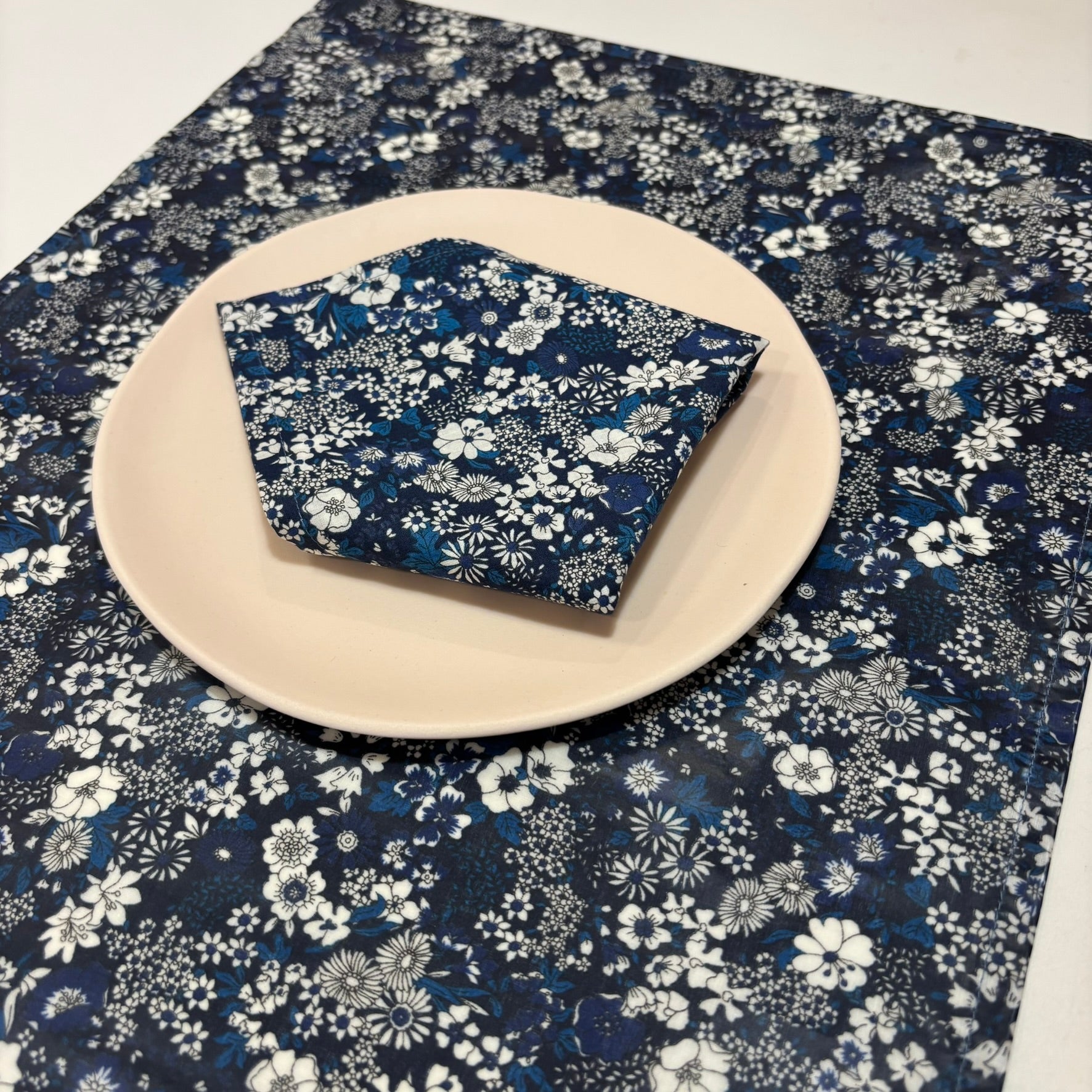 Set de Table & Serviette - Fleurs Bleues