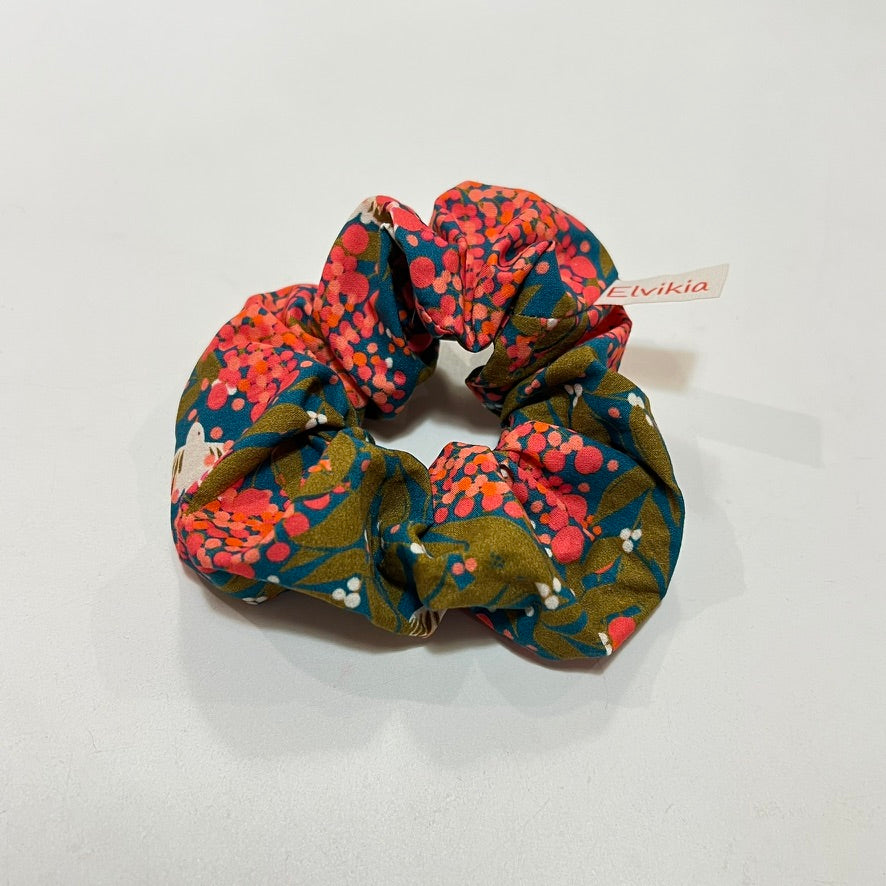Chouchou Scrunchie - Oiseau Fleuri