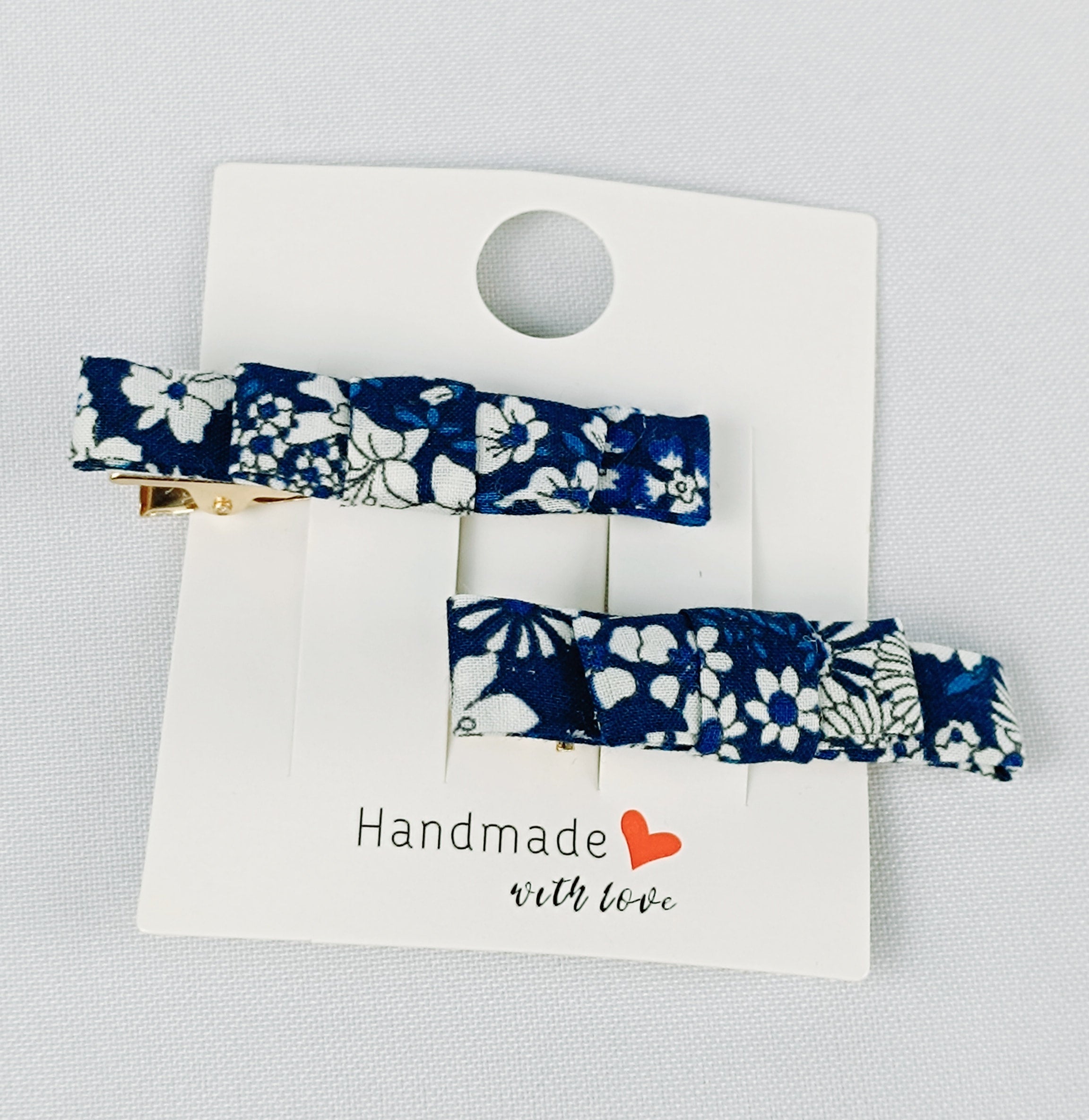 Barrettes Croco - Fleurs Bleues