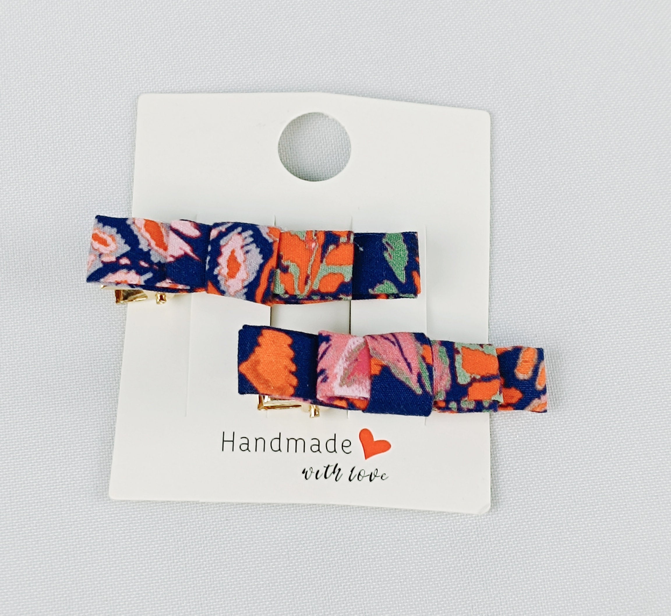 Barrettes Croco - Indigo Corail