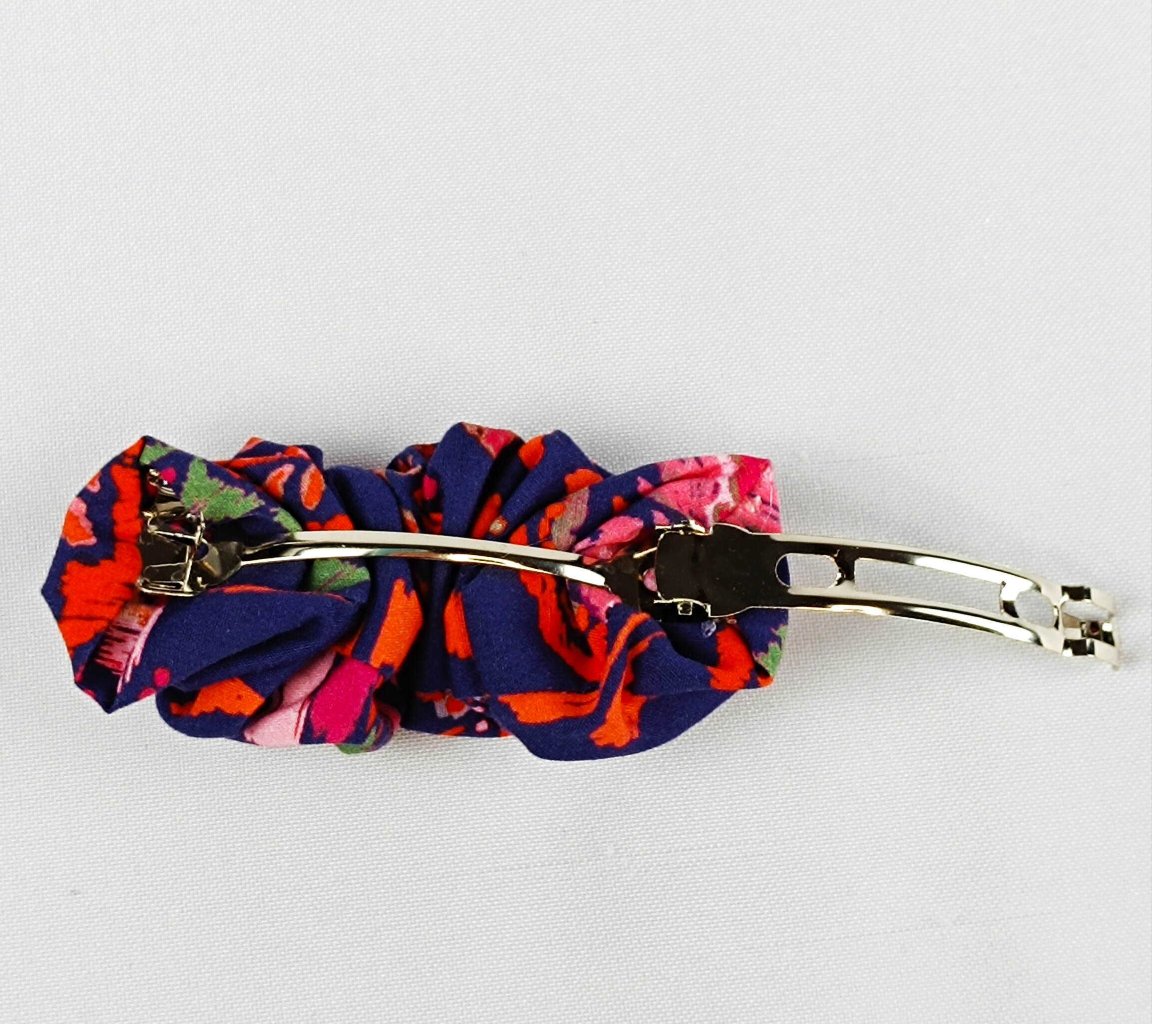 Barrette Plissée - Indigo Corail