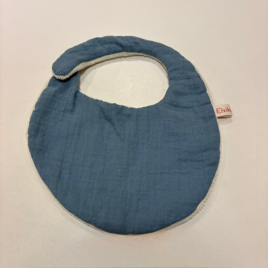 Bavoir Ecru - Bleu Mer