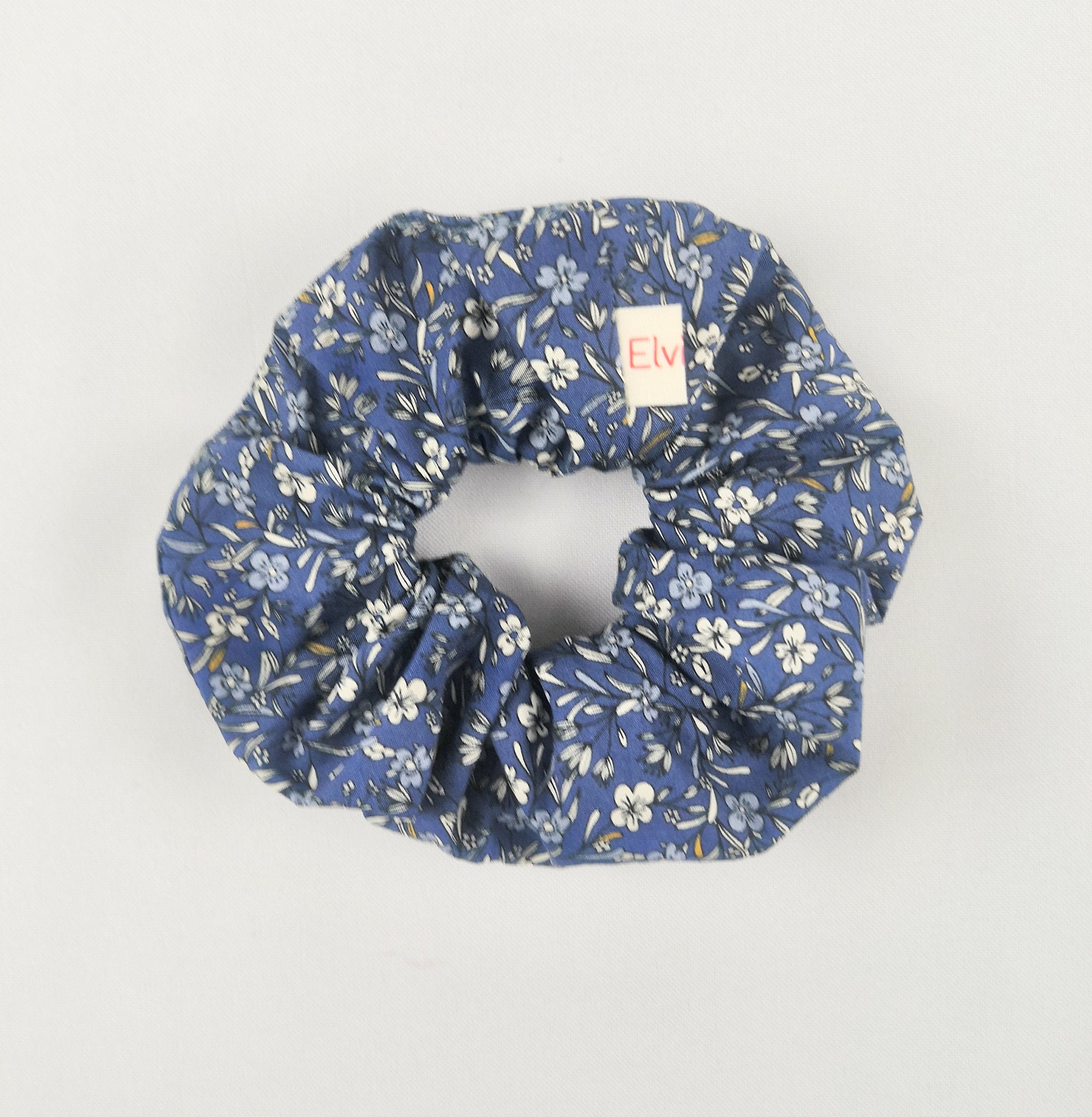 Chouchou Scrunchie - Petites Fleurs Bleues