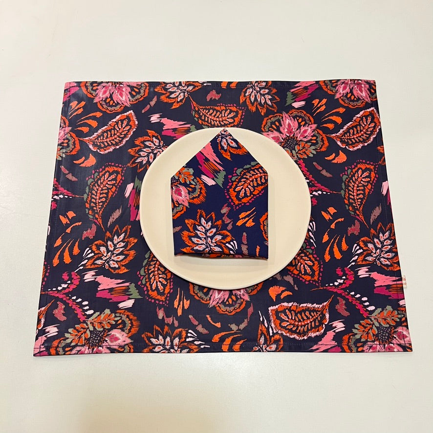 Set de Table & Serviette - Indigo Corail