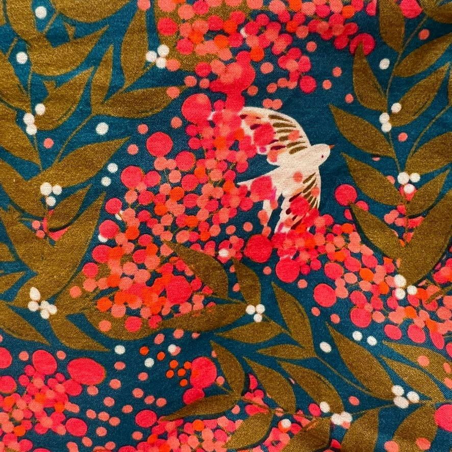 Chouchou Scrunchie - Oiseau Fleuri