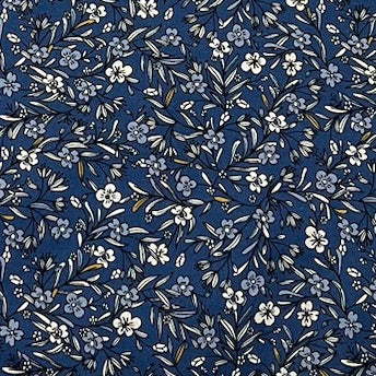 Chouchou Scrunchie - Petites Fleurs Bleues