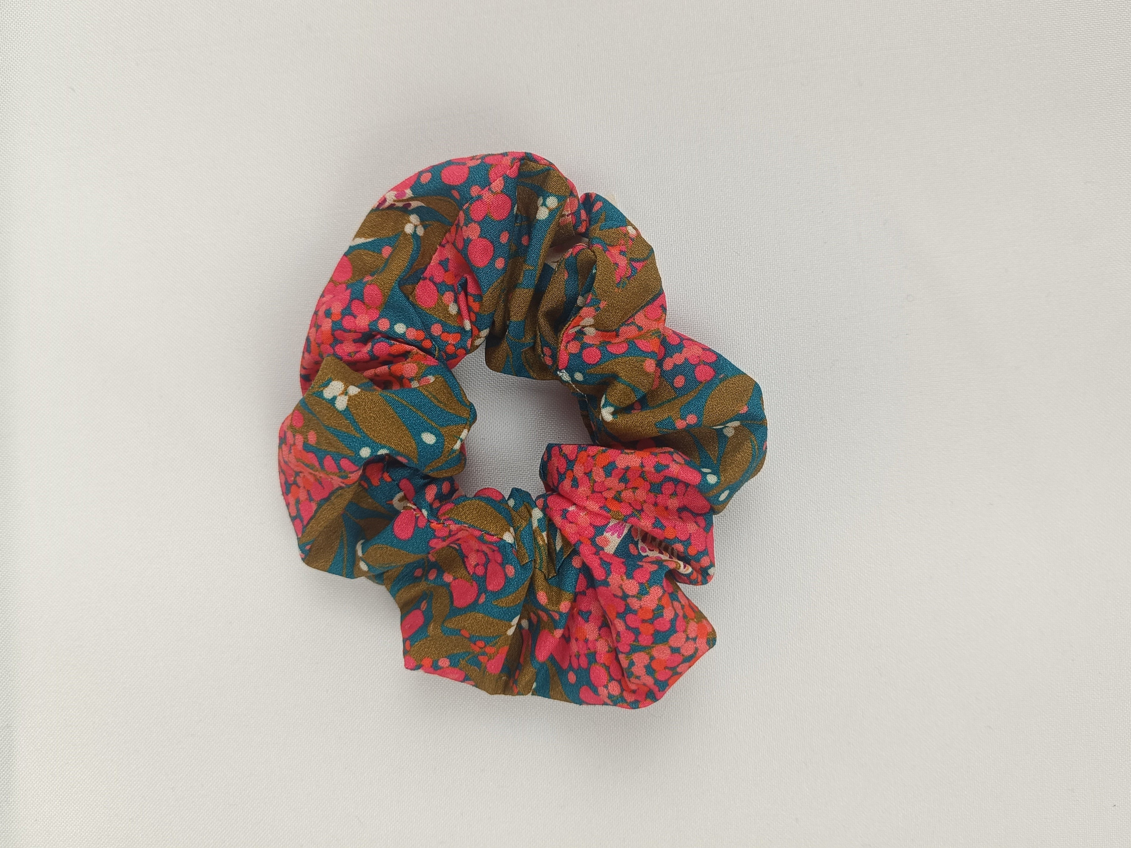 Chouchou Scrunchie - Oiseau Fleuri