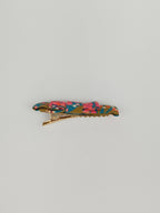 Barrettes Croco - oiseau fleuri