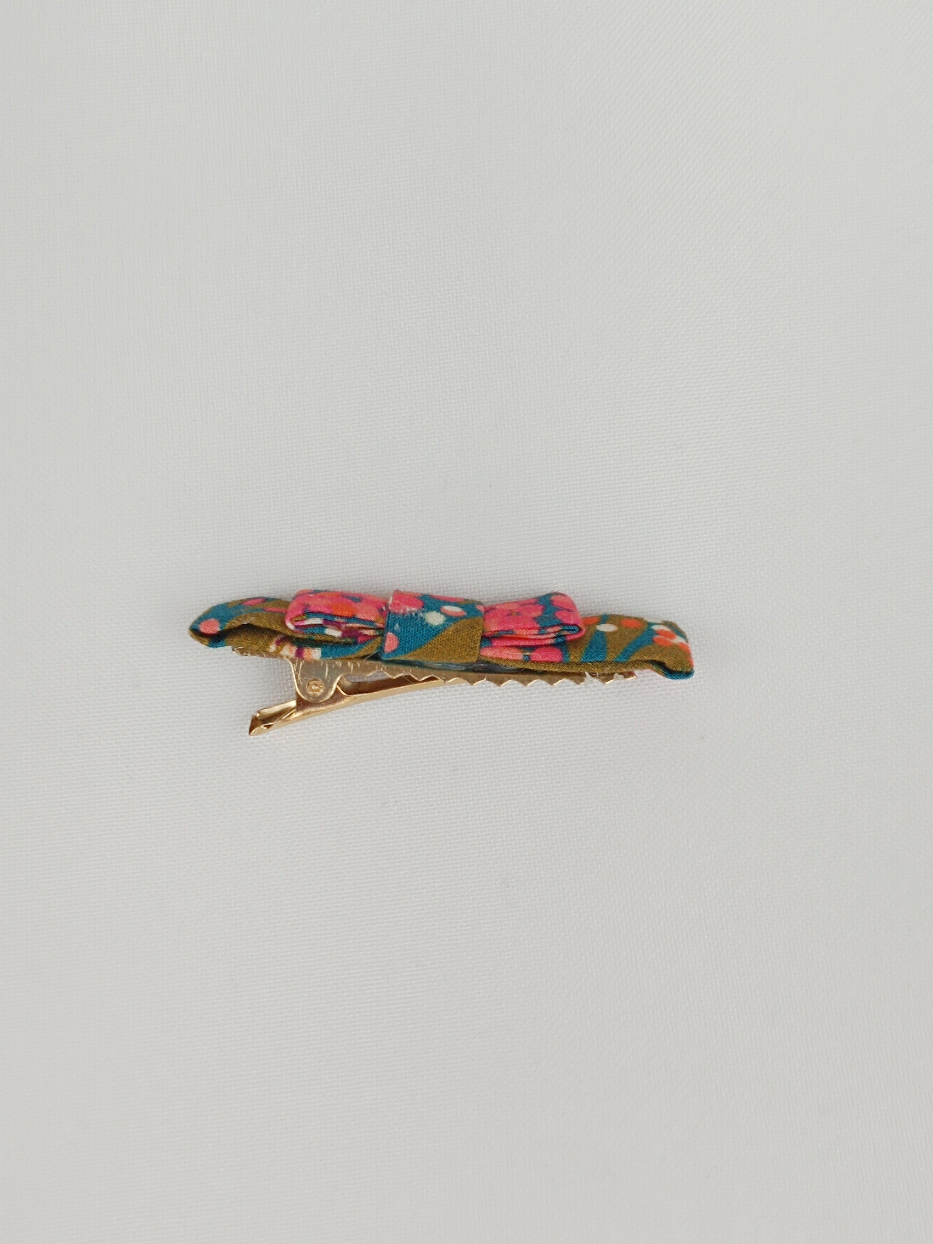 Barrettes Croco - oiseau fleuri